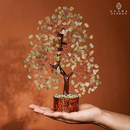 Crystal Tree of Life Green Aventurine Healing Crystal Trees for Home & Office Decoration, Handmade Bonsai Trees for Positive Energy, Money, Good Luck, Christmas Decor, Birthday s for Women, Mom