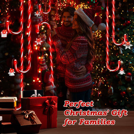 41" Solar Christmas Candy Cane Lights with Remote, 10 Pack 110Led Large Outdoor Christmas Decorations Pathway Lights USB Charge with 8 Modes for Xmas Patio Garden Yard Lawn Holiday Party Walkway Decor