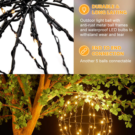 Brightown Outdoor Christmas Ball String Lights, 3 Pack 12 Inch Hanging Sphere Lights with Remote Control, 8 Modes, Timer, Christmas Decorative Waterproof Lights for Indoor Outdoor Decor