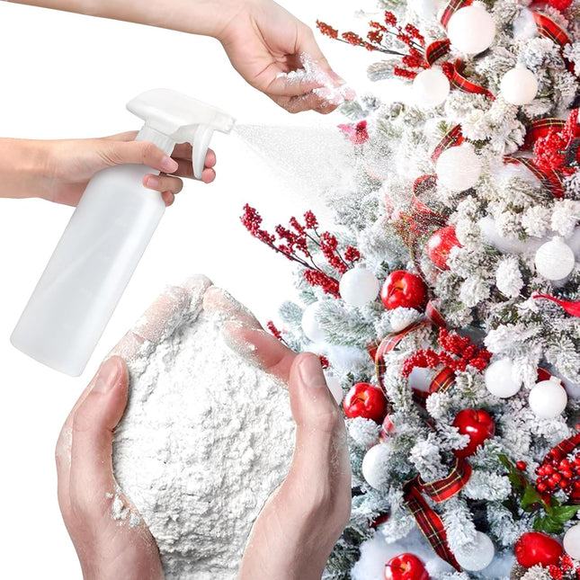 hatisan 2.2 Lbs Snow Flocking Powder with A Spray Bottle, Instant Snow Fake Snow, Flocking Kit for Christmas Decorations Indoor Outdoor (2.2 Pounds)