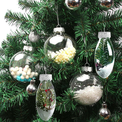 Clear Christmas Balls, 12pcs DIY Christmas Baubles, Decorative Tree Decoration, Hanging Ball, 8 cm, Transparent Fillable Baubles for Christmas Tree, Party, Wedding, Birthday, Home, Box(Flat)