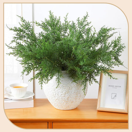 Giegxin 12 Pcs Christmas Norfolk Pine Branches Real Touch Artificial Cedar Stems 18.5 inch Faux Pine Branches Fake Pine Pick Christmas Greenery Stems Decoration for Xmas DIY Garland Wreath Home Decor