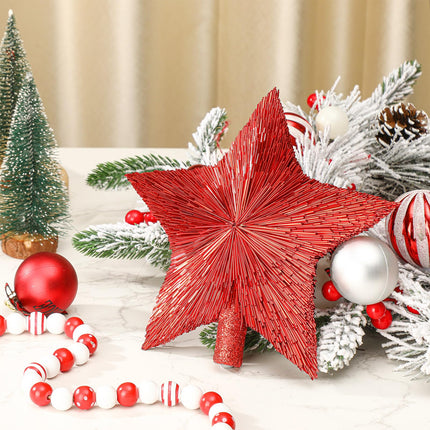 8.3 Inches Christmas Tree Topper Ornament Tree Top Star Decoration Small Star for Christmas Tree Top Xmas , Estrella para Arbol De Navidad Star for Christmas Tree (Xmas Red)