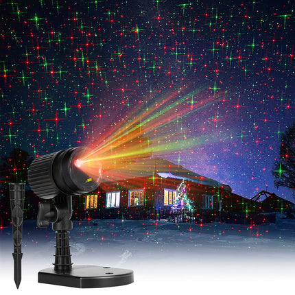 Christmas Lights Laser Projector Outdoor Red and Green Starry Projection Light 3 Working Modes Waterproof Plug in Mountable for Holiday Xmas House Indoor Party Year Decoration Show, Black