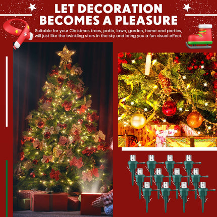 LED Christmas Lights Christmas Replacement Mini Light Bulbs 3 Volt 0.06 Watt Christmas Tree LED Light Bulb Xmas Lights with Green Base for Party Holiday Indoor Outdoor(Warm White,400 Pieces)