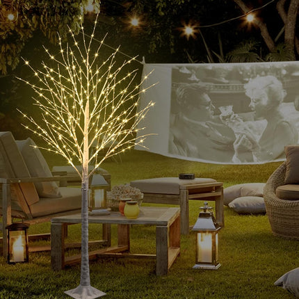 6FT 500 LED Lighted Birch Tree with Twinkle Lights, LED Birch Tree with Timer for Outdoor Indoor Home Party Yard Easter Christmas Decoration (Warm White Light)