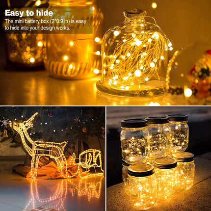 20 Pack Fairy Lights Battery Operated 3.3ft 20 LED Mini String Lights Copper Wire Firefly Starry Lights for Mason Jars Wedding Centerpieces Party Christmas Decor, Warm White