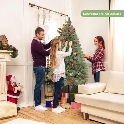 5FT Prelit Christmas Tree,Artificial Christmas Pine Tree with Incandescent Warm White Lights,Christmas Tree Prelits with Durable Stand 450 Branch Tips 150 LED Light for Thanksgiving Christmas Decor
