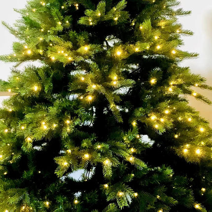 4pk Warm White Solar Christmas Lights Outdoor Waterproof, 400LED 132FT Solar Powered LED String Lights Green Wire with 8 Modes, Solar Fairy Lights for Xmas Tree Party Wedding Garden Fence Decorations