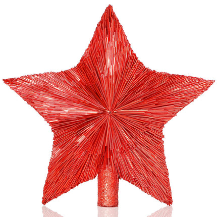 8.3 Inches Christmas Tree Topper Ornament Tree Top Star Decoration Small Star for Christmas Tree Top Xmas , Estrella para Arbol De Navidad Star for Christmas Tree (Xmas Red)