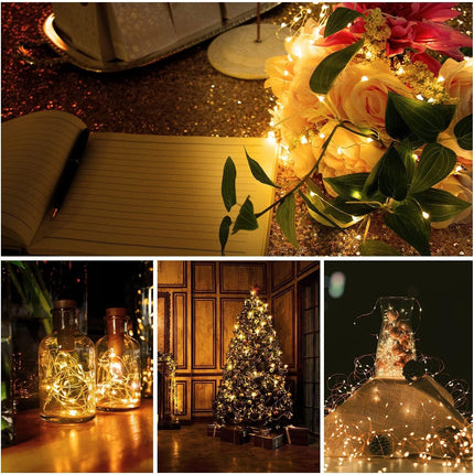 12 Pack Fairy Lights Battery Operated, 3 Speed Modes, Extra 12 Batteries for Replacement, 7Ft 20 LED Mini String Lights, Waterproof Copper Wire, Twinkle Firefly Lights for Christmas Decorations