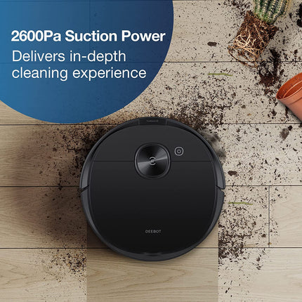 Ecovacs Deebot N8+ Vacuum & Mop Robot With Advanced Laser Mapping And Autoempty Station For Carpet, Hard Floor Black Reed