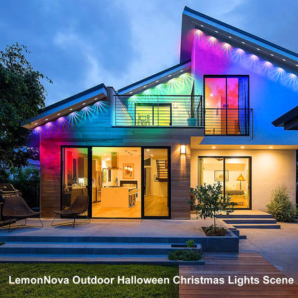 Permanent Outdoor Lights Pro, 120ft with 88 RGB Warm Cold White LED Lights, APP and Northern Lights Modes for Christmas, IP67 Waterproof, Work with Remote, Alexa, Google Assistant, White