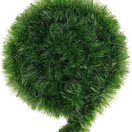 Green Garland Christmas Decorations,50Ft Xams Greenery Tinsel Stems Non-Lit Soft Twist Garland Decor for Tree Stairs Railing Front Door Mantle Fireplace Indoor Outdoor Holiday Home