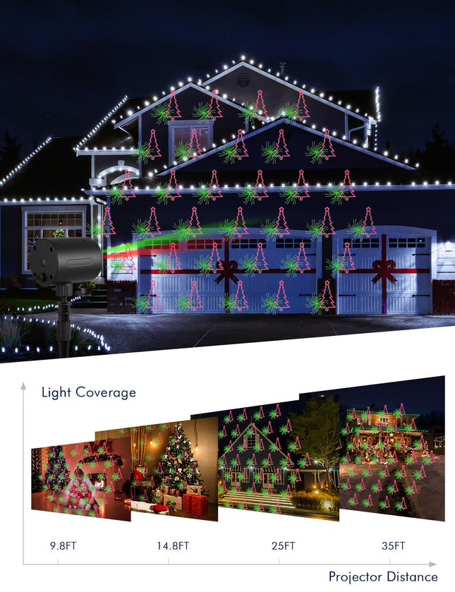Christmas Light Projector Outdoor Christmas Pattern Holiday Projector Remote Control IP65 Waterproof Landscape Decoration Applicable Wall Garden House Christmas Night Party Favours