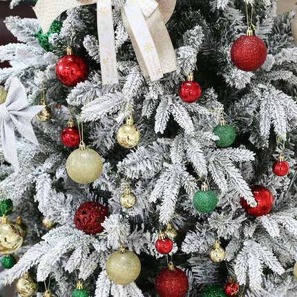 100 Pcs Christmas Ball Ornament Set, Red Green and Gold Shatterproof Christmas Decorations Set Hanging Plastic Xmas Balls for Home, Holiday, Wedding, Xmas Hanging Decortions