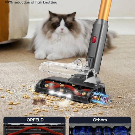 Cordless Vacuum Cleaner, 500W40Kpa60Mins Stick Vacuum With Selfstanding, Vacuum Cleaner With Smart Display, Antitangle Vacuum Cleaners For Homecarpethardwood Floorpet Hair