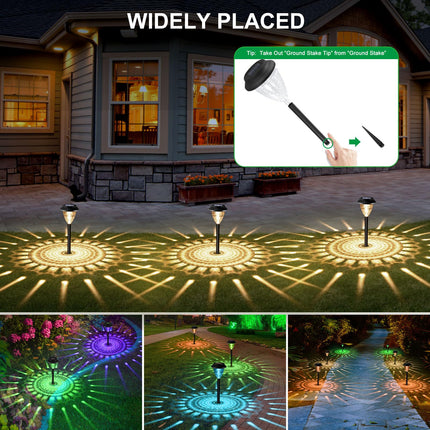 Solar Pathway Lights, Solar Garden Light Longer Lighting IP67 Waterproof 2 Lighting Modes&High-Brightness LED Path Lights for Outdoor Walkway Yard, Christmas Decor (6)