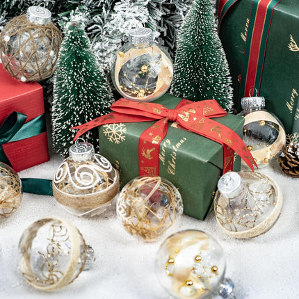 20PCS Christmas Ball Ornaments 70mm/2.76" Large Clear Plastic Farmhouse Rustic Christmas Ornaments Hanging Christmas Tree Decorations Ornaments Set for Xmas Party Home Decor