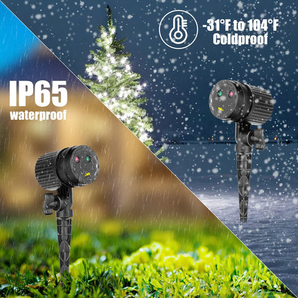 Christmas Projector Laser Lights Outdoor Red and Green Starry Projection Light 3 Working Modes Waterproof Plug in Mountable Landscape Lights for Holiday Xmas Indoor Party Year Decoration Show