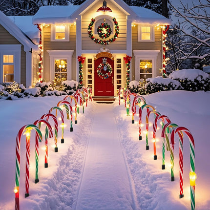 30PCS Replacement Stakes for Christmas Candy Cane Lights Outdoor, Plastic Candy Cane Pathway Markers Lights Spike Replacer, Used to Maintain Candy Cane Pathway Lights, Inside Diameter 0.6-0.68 Inch