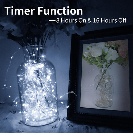 JXLEDAYY 132 FT 400 LED Fairy Lights Plug in Christmas Lights Outdoor Decorations Waterproof String Lights with Timer 8 Modes Memory for Holiday Wedding Party Tree Wall Bedroom Garden-Cool White