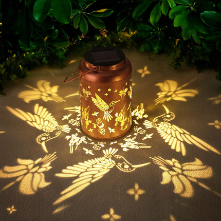 Hummingbird Solar Lanterns Outdoor Waterproof Hanging Solar Lights Metal Decor Lantern LED Light Christmas Decorative for Garden,Patio,Yard,Lawn,Backyard,Front,Porch as Holiday s for Women Mom