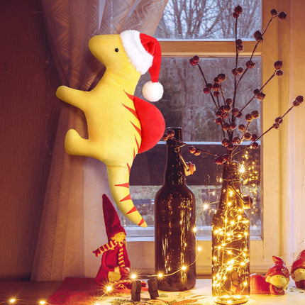 Capoda Christmas Tree Topper 12.6 inch Dinosaur Ornament Funny Xmas Decorations Curtain Tie for Tree Wine Bottle Home Adults