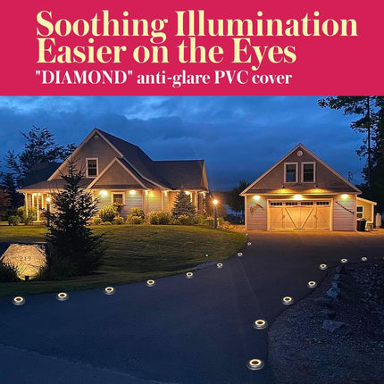 Solar Ground Light 8 Packs, Upgraded 16Leds Solar Outdoor Light For Patio, MowerFriendly Withstand 200Lbs Solar Powered Lights