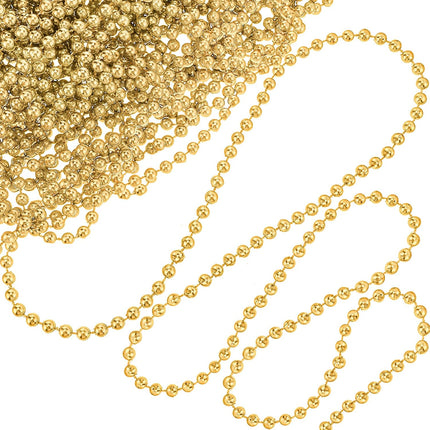 50 Feet Christmas Tree Beads Garland Artificial Pearl Strings for Decorating Plastic Beads Chain Roll for Xmas Home Fireplace Holiday Wedding DIY Decoration(Gold)