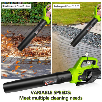 Cordless Leaf Blower, 420CFM Battery Powered Leaf Blower with 4.0Ah Battery & Fast Charger, Advanced Turbo&High-Speed Mode, Lightweight Electric Leaf Blowers for Lawn, Yard, Garage, Patio & Sidewalk