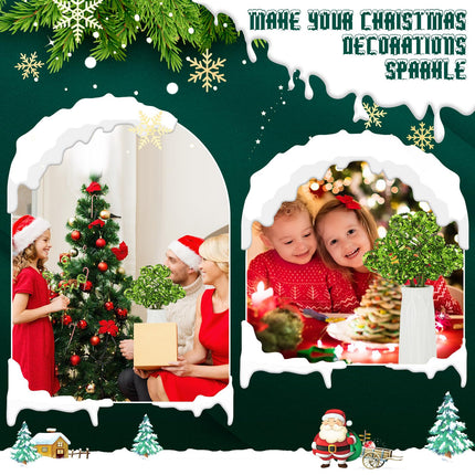 Sliner 20 Pcs Christmas Sequins Curly Pick Ornament 12 Inch Christmas Tree Decoration Candy Shape Christmas Tree Topper Ornament Sprays Spiral Stem for Party Wedding Home Decor DIY Crafts(Green)