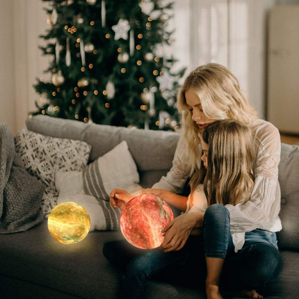 Moon Lamp, Night Light, 16 Colors LED Moon Light 7.0 inch 3D Printing Kids Light Lamp with Stand, Remote&Touch Control, USB Rechargeable, for Kids Friends Parent Birthday Christmas Year