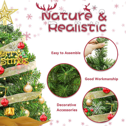 Mini Christmas Tree Small Green Christmas Tree 2ft Artificial Xmas Tree Tabletop Christmas Tree with Light Miniature Christmas Trees for Christmas Winter Holiday Party Home Decoration
