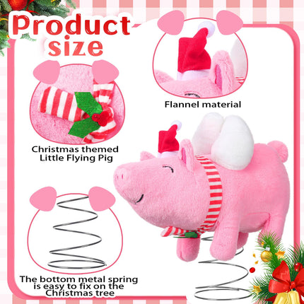 Christmas Flying Pig Tree Topper Christmas Tree Topper Pig Xmas Tree Ornament Pink Flying Pig Holidays Christmas Tree Home Decor