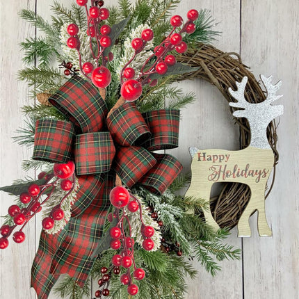 Grunyia 10 Pack Christmas Artificial Berry Twigs for Christmas Tree Decoration, DIY Christmas Red Berry Stems for Crafts Wreath Garland Christmas Ornaments Decor