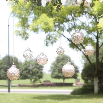 Sea Team 70mm/2.76" Shatterproof Clear Plastic Christmas Ball Ornaments, Transparent, See-Through, Crystal Baubles, Bulbs with Stuffed Delicate Decorations for Xmas Tree (30 Counts, Champagne)