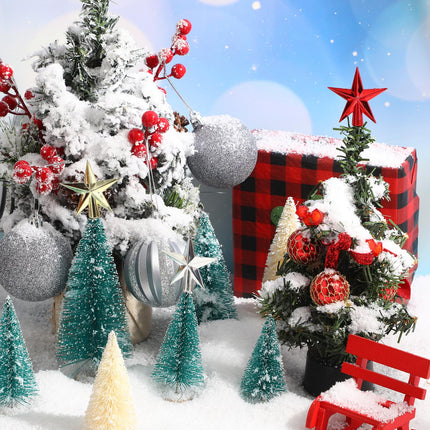 3 Pcs Small Christmas Tree Topper Mini Star Tree Topper Christmas Star Treetop Red Gold Silver for Small Christmas Ornaments Decorative Tree Star for Holiday Xmas Home Decor (Smooth,1.77 Inch)