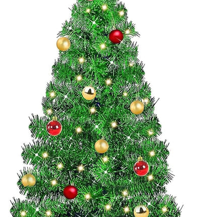 TURNMEON Remote Control 8 Modes 3 Ft Christmas Tree with Lights Timer 15 DIY Ball Ornament 50 Warm Light Battery Operated Artificial Pencil Small Tinsel Xmas Tree Holiday Decorations Home Indoor Table