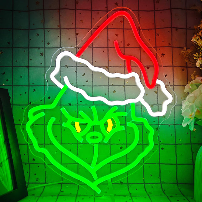 Christmas Neon Sign Cartoon Christmas Neon Light Sign Christmas LED Signs for Wall Light Up Signs for Home Party Neon Wall Light Decor Xmas