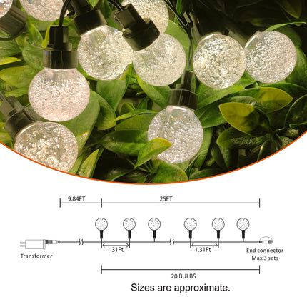 35 FT Globe String Lights Outdoor Commercial Grade Light with 20 G50 Shatterproof LED Bulbs Waterproof Extendable for Indoor Outdoor Wedding Garden Party Christmas Trees Decoration (Warm)
