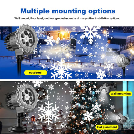 Christmas Snowflake Lights,d 9W High Brightness Led Snowflake Projector Lights Outdoor,Waterproof Snowfall Projector Lights for Xmas,Party,Wedding,Holiday Decor