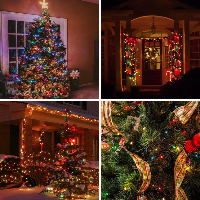 100 Count Multicolor Christmas Lights Plug in, Colored Christmas String Lights for Bedroom,Xmas Lights 21ft Christmas Tree Lights Indoor with Colorful Incandescent Mini String Lights for Outside