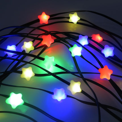 Outdoor Solar String Lights - 27FT, 40 LED Solar Garden Lights Outdoor, Waterproof Solar String Lights Outdoor, Multi-Color 8 Function Garden Fairy Lights, Solar-40L-Star