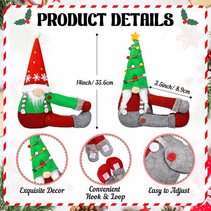 Capoda 2 Pieces Christmas Tree Topper 14 Inch Mr and Mrs Gnomes Tree Topper Plush Doll Treetop Decorations Christmas Curtain Buckle Xmas Curtain Fastener for Holiday Christmas Tree Decor