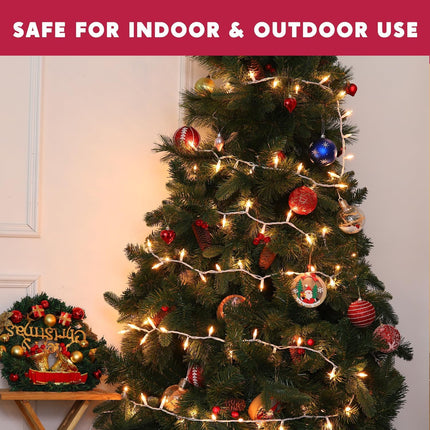 Christmas Lights 150 Count Clear Mini Lights White Wire UL Connectable Warm White String Lights for Christmas Tree,Garland,Home,Patio, Wedding,Party,Festival Decor