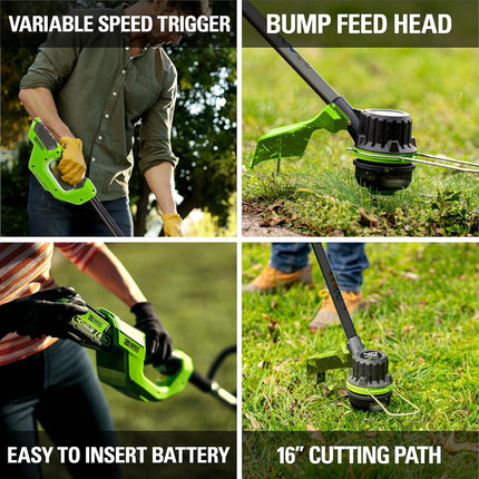 Greenworks 40V 14 inch Brushless Cordless String Trimmer, Tool Only, ST40L00