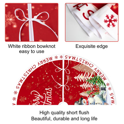 Christmas Tree Skirt 48 Inches,Snowman Xmas Tree Skirts for Christmas Happy Year Party Home Farmhouse Decor,Merry Christmas Tree Skirts for Christmas Decorations