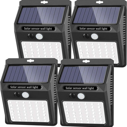 Solar Lights Outdoor 4 Pack / 3 Working Mode], Solar Security Lights Solar Wall Lights Wireless Ip 65 Waterproof Outdoor Lights