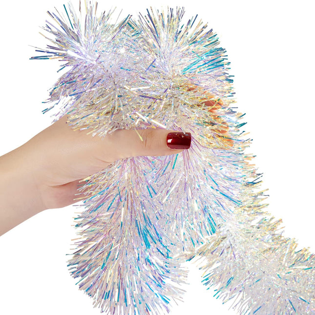 Tinsel Garland Christmas Ornaments – Premium Polar Light Film Garlands for Decoration – Multiple Colors Reflective Christmas Party Decor